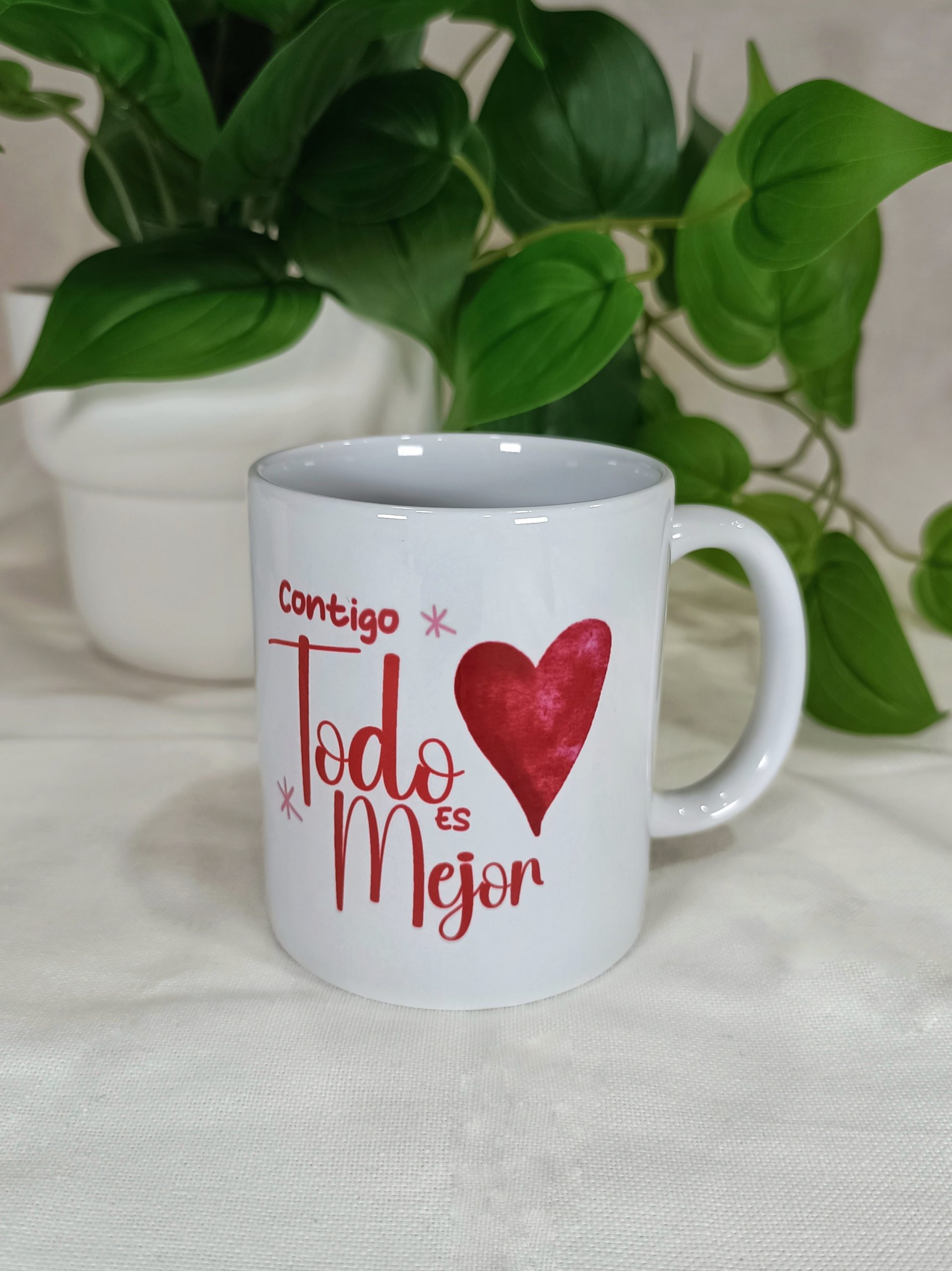 Taza Personalizada Contigo todo es Mejor